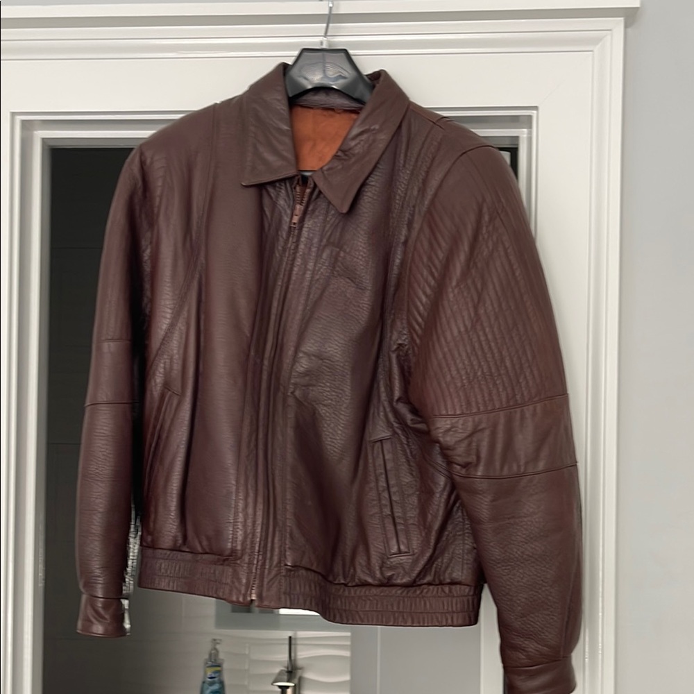 Remy Leather Brown Bomber Jacket